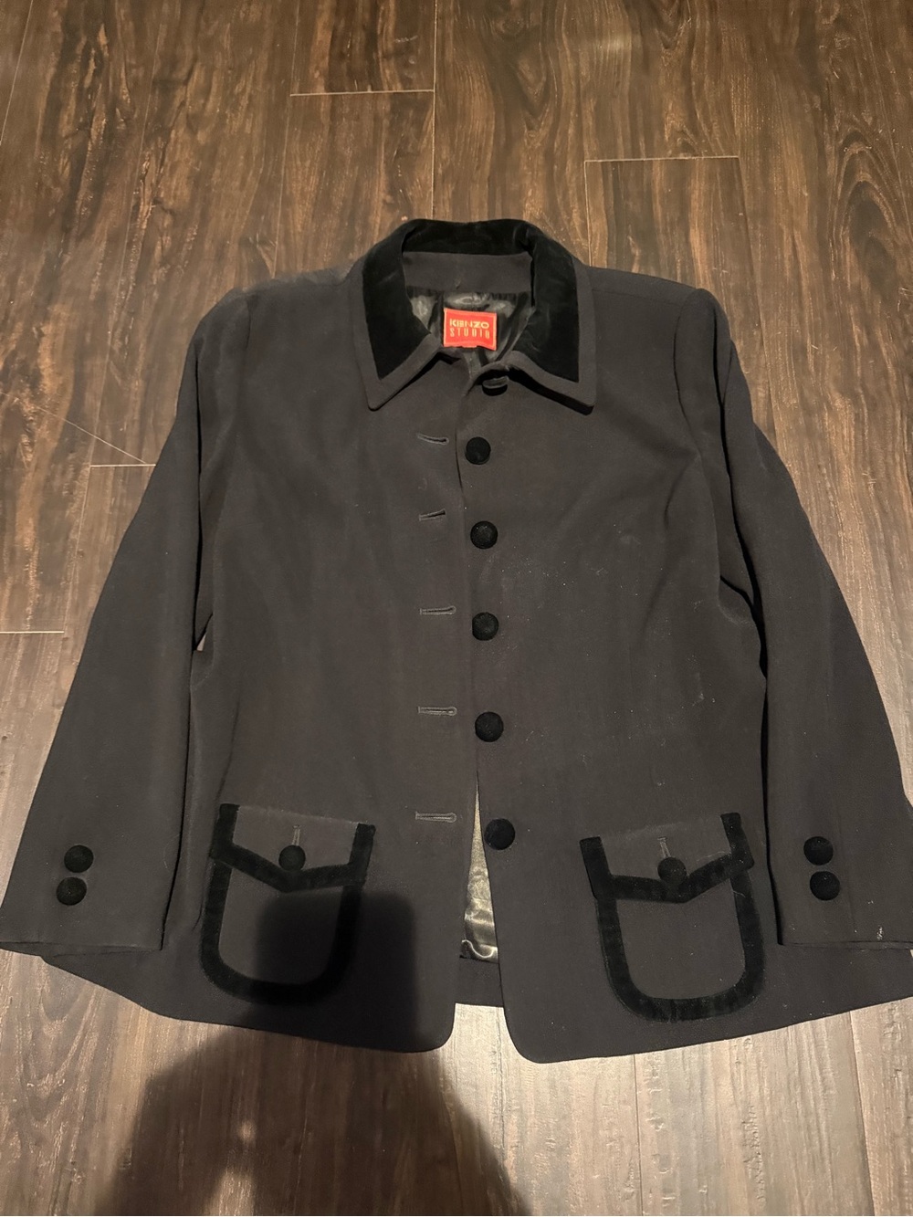 Black Velvet-Trim Womens Jacket - Vintage Style